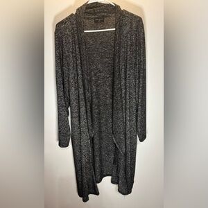 Lane Bryant Black & Silver Open Front Cardigan